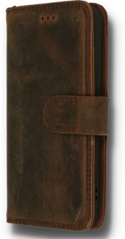 iPhone 12 Pro Max Donker Bruin  - Lederen Book Case