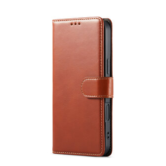 iPhone 16 Plus - Bruin - Lederen Book Case