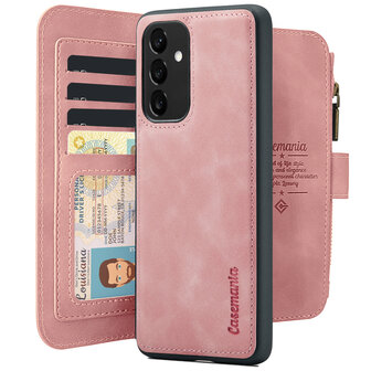 Samsung A15 - Pale Pink - 2 in 1 Book Case met Rits