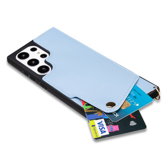 Samsung S23 Ultra Blauw - Back Cover met Bandje