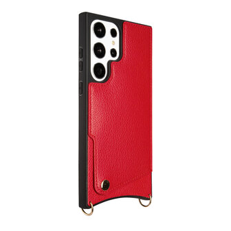 Samsung S23 Ultra Rood - Back Cover met Bandje