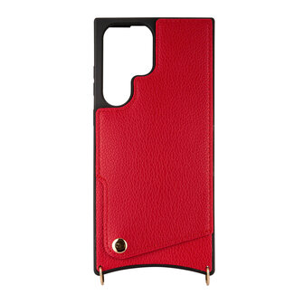 Samsung S23 Ultra Rood - Back Cover met Bandje