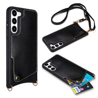 Samsung S23 Zwart - Back Cover met Bandje
