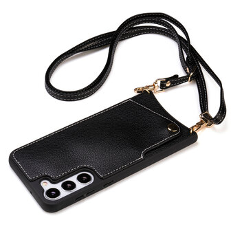 Samsung S23 Zwart - Back Cover met Bandje