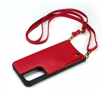 Samsung A34 Rood - Back Cover met Bandje
