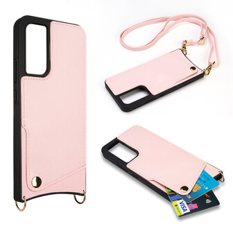 Samsung A34 Roze - Back Cover met Bandje