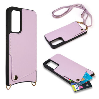 Samsung A34 Paars - Back Cover met Bandje