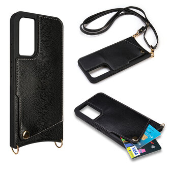 Samsung A14 Zwart - Back Cover met Bandje