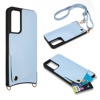 Samsung A34 Blauw - Back Cover met Bandje