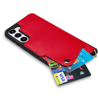Samsung S23 Rood - Back Cover met Bandje