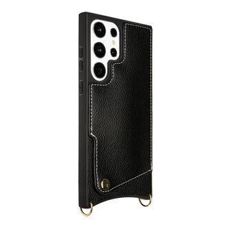 Samsung S23 Ultra Zwart - Back Cover met Bandje