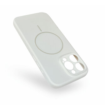 iPhone 16 Pro - Wit - Zachte MagSafe Liquid Case