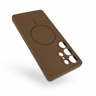 Samsung S25 Ultra - Bruin - Zachte MagSafe Liquid Case