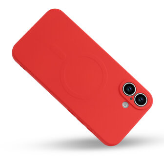 iPhone 16 - Rood - Camera Siliconen MagSafe Back Cover
