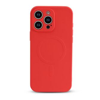 iPhone 16 Pro - Rood - Camera Siliconen MagSafe Back Cover