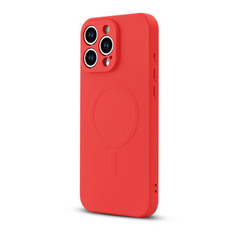iPhone 16 Pro - Rood - Camera Siliconen MagSafe Back Cover