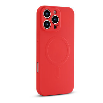 iPhone 16 Pro - Rood - Camera Siliconen MagSafe Back Cover
