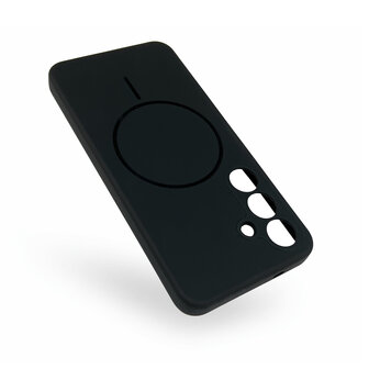 Samsung S25 Plus - Zwart - Zachte MagSafe Liquid Case