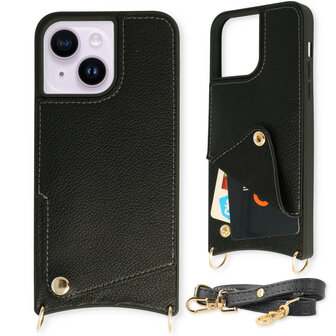 iPhone 14 Zwart - Back Cover met Bandje