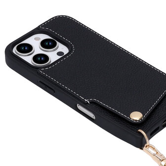 iPhone 16 Pro Max - Zwart - Back Cover met Bandje