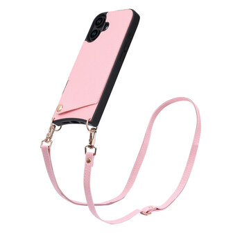 iPhone 16 - Roze - Back Cover met Bandje