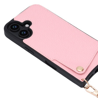 iPhone 16 - Roze - Back Cover met Bandje