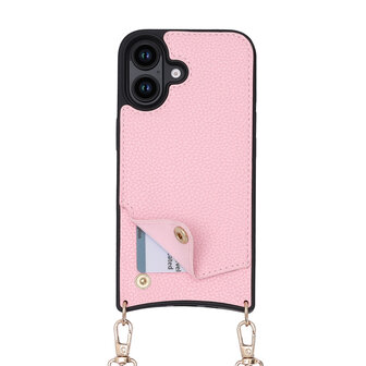 iPhone 16 - Roze - Back Cover met Bandje