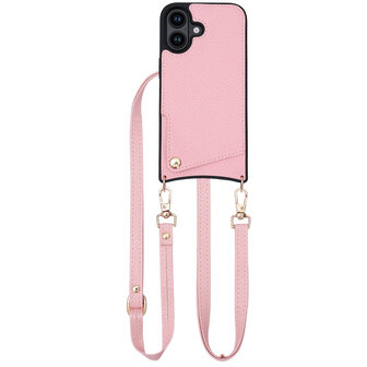iPhone 16 - Roze - Back Cover met Bandje