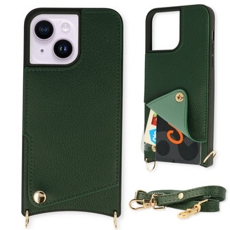 iPhone 14 Groen - Back Cover met Bandje