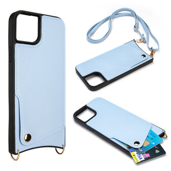 iPhone 15 Blauw - Back Cover met Bandje