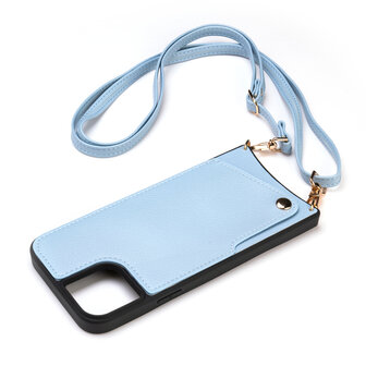 iPhone 15 Blauw - Back Cover met Bandje