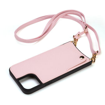 iPhone 15 Roze - Back Cover met Bandje