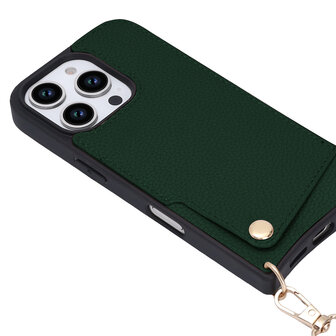 iPhone 16 Pro Max - Groen - Back Cover met Bandje