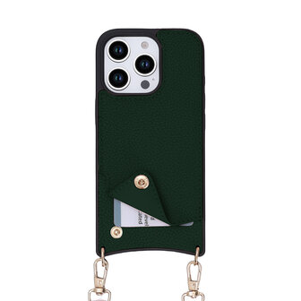 iPhone 16 Pro Max - Groen - Back Cover met Bandje
