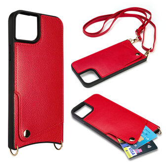 iPhone 15 Rood - Back Cover met Bandje
