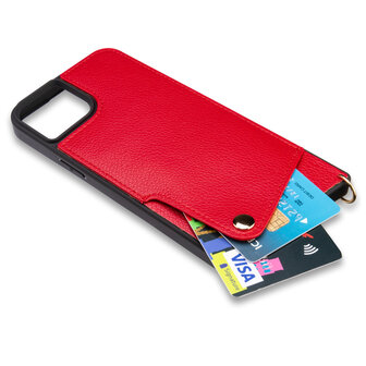iPhone 15 Rood - Back Cover met Bandje