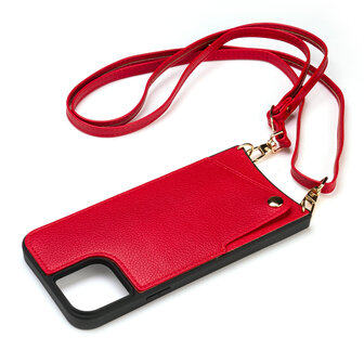iPhone 15 Rood - Back Cover met Bandje