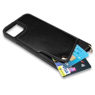 iPhone 15 Zwart - Back Cover met Bandje