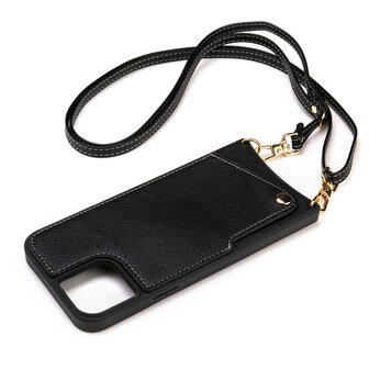 iPhone 15 Zwart - Back Cover met Bandje