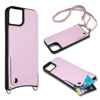 iPhone 15 Paars - Back Cover met Bandje