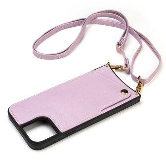 iPhone 15 Paars - Back Cover met Bandje