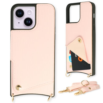 iPhone 14 Roze - Back Cover met Bandje