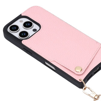 iPhone 16 Pro Max - Roze - Back Cover met Bandje