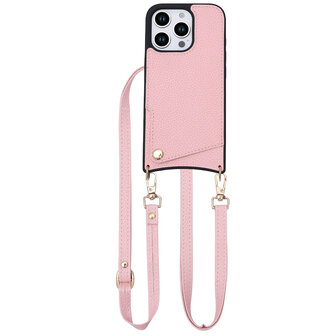 iPhone 16 Pro Max - Roze - Back Cover met Bandje
