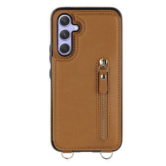 Samsung A54 Bruin - Back Cover met Koord