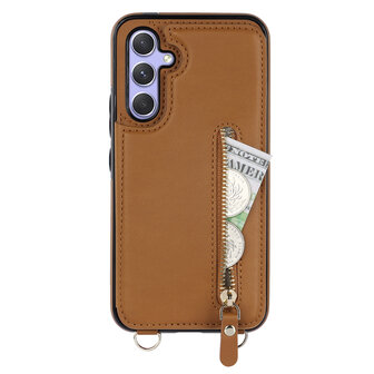 Samsung A54 Bruin - Back Cover met Koord