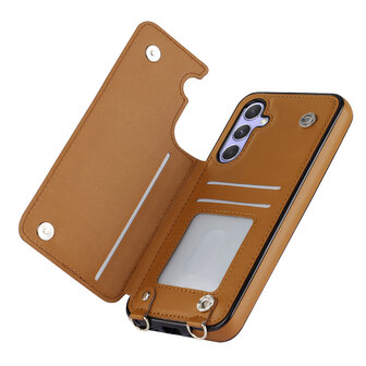 Samsung A54 Bruin - Back Cover met Koord