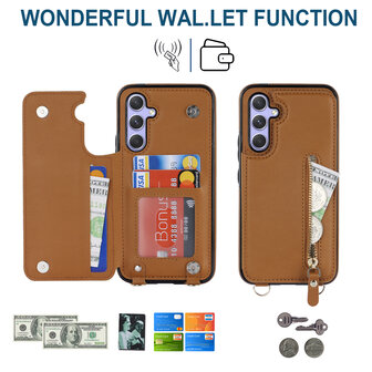 Samsung A54 Bruin - Back Cover met Koord