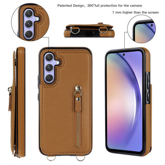 Samsung A54 Bruin - Back Cover met Koord