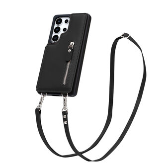 Samsung S25 Ultra - Zwart - Back Cover met Koord